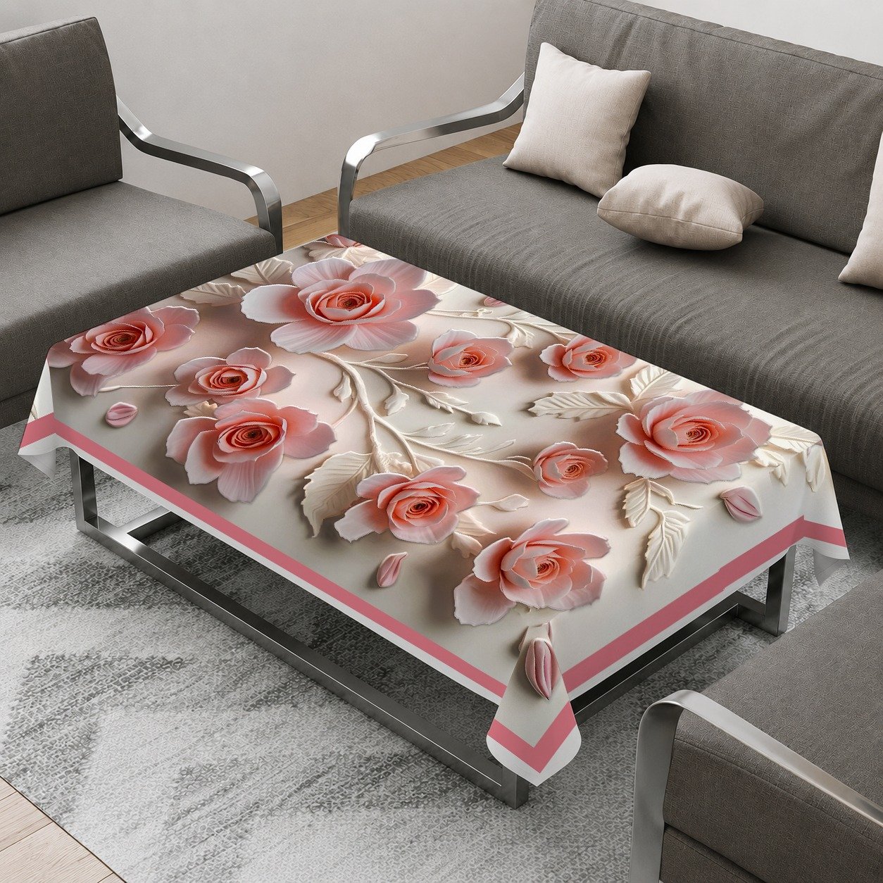 Pink Rose Center table cover image 1