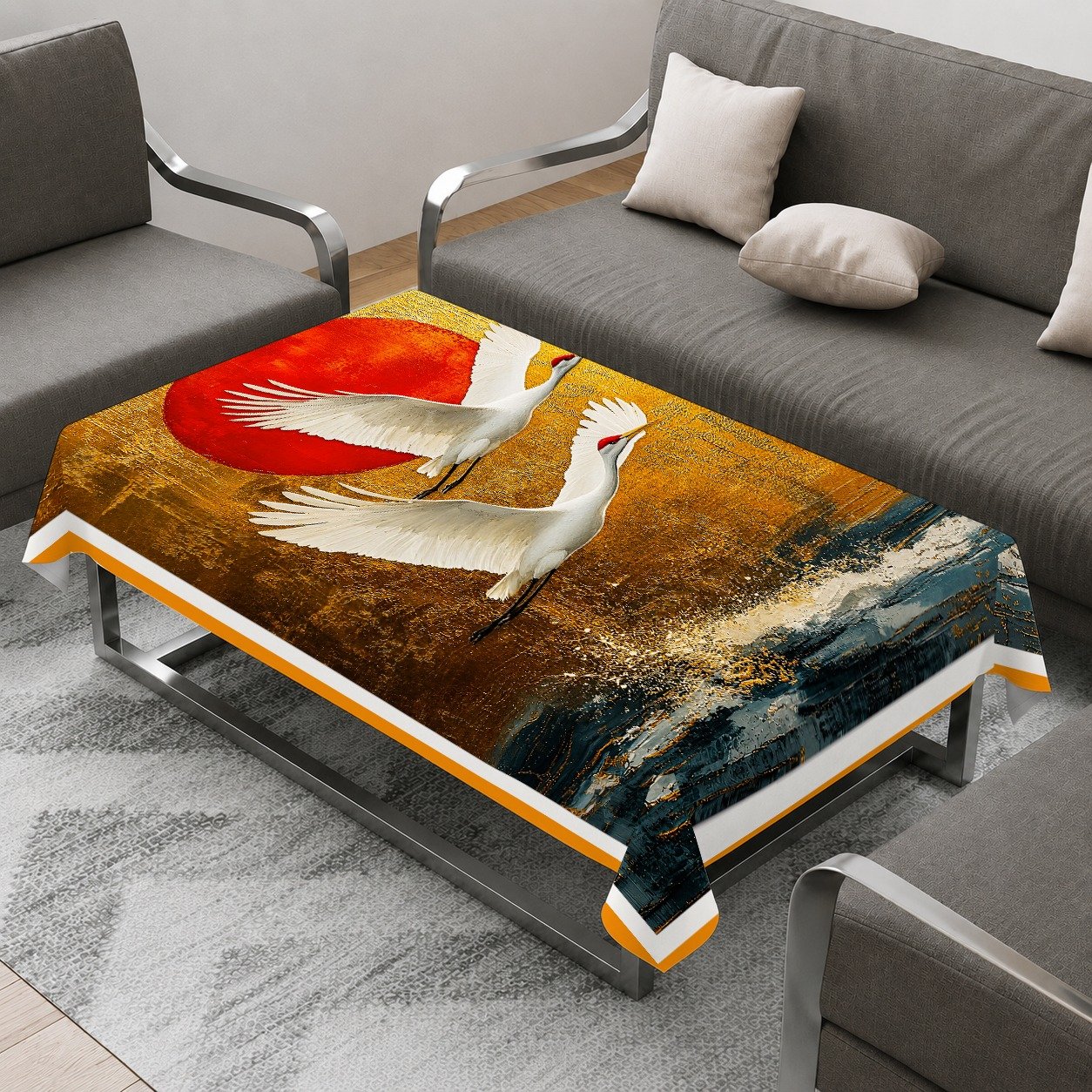 Table cover flying birds image 4