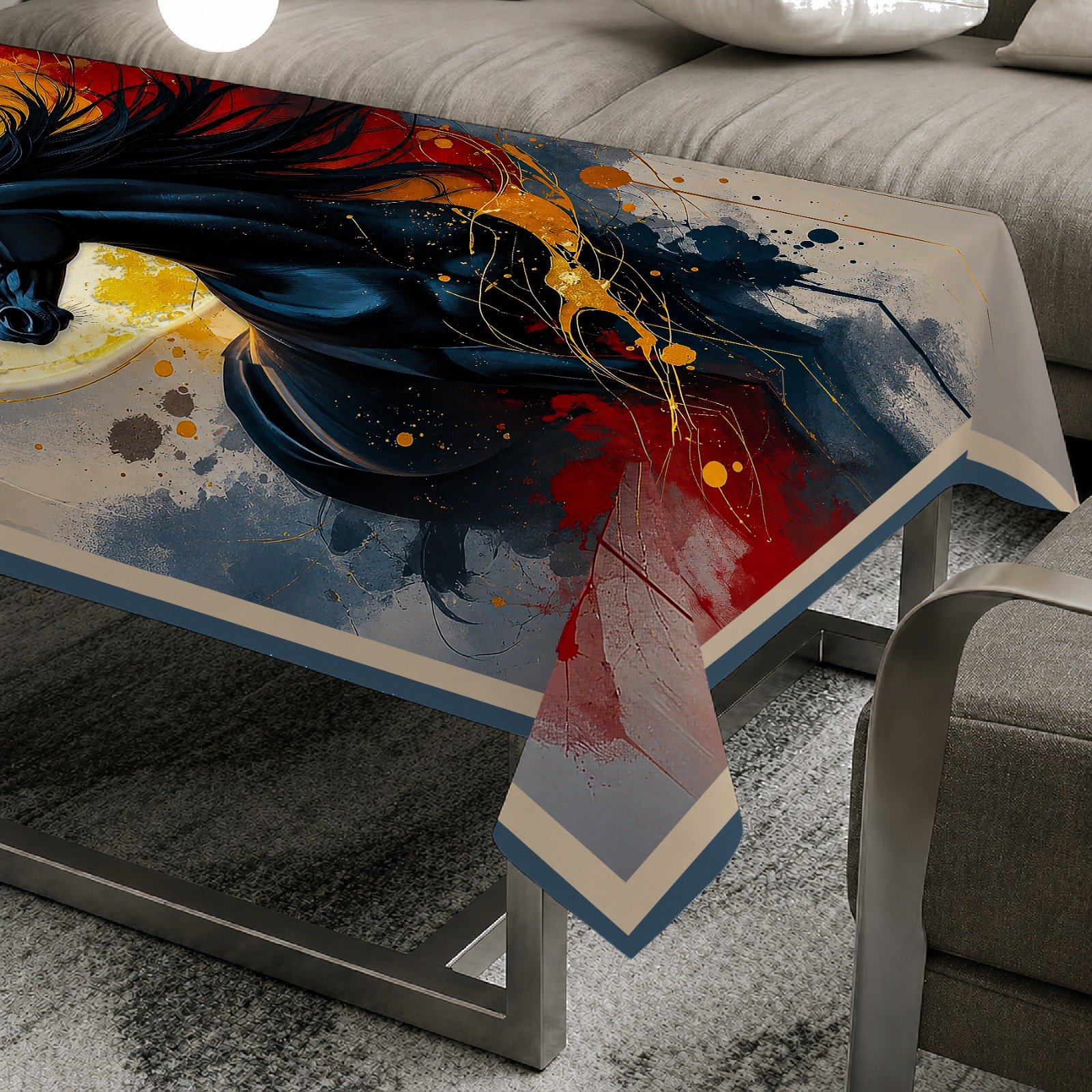 Table cover black hourse image 3