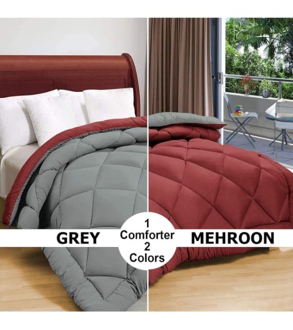 comforter maroon gray image 3