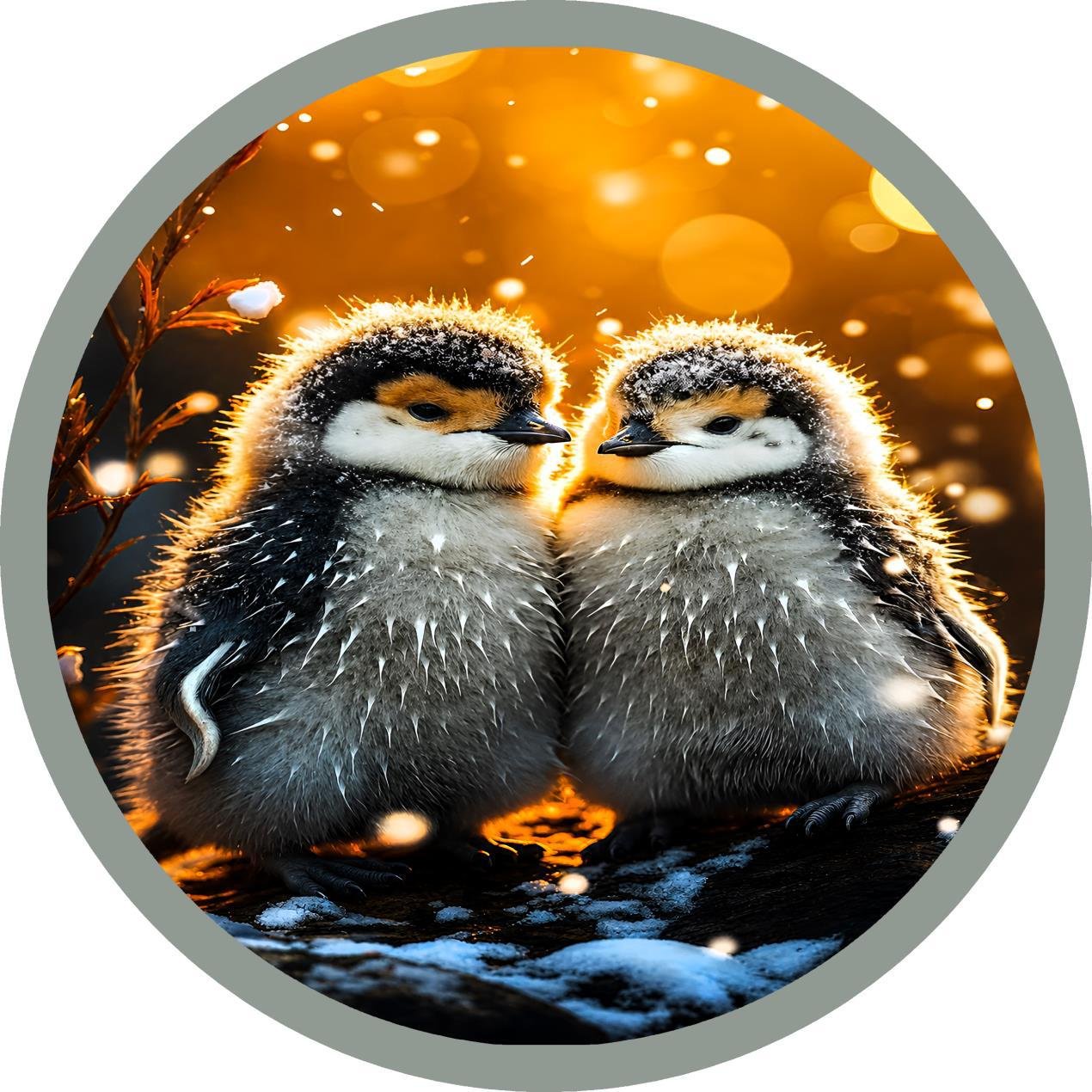 Round Table cover  design baby penguin image 1