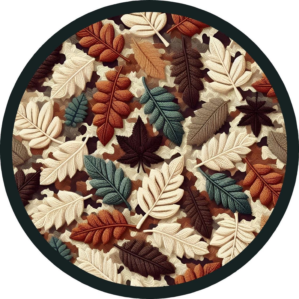 Round Table cover 7D  design leafs image 1