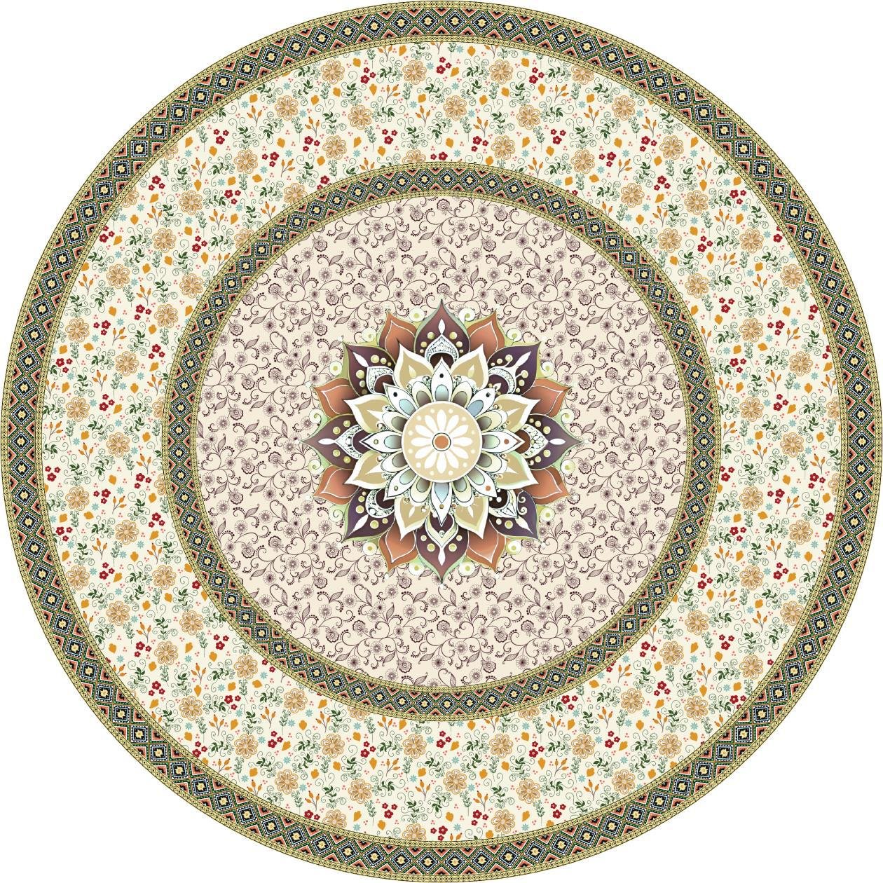 Round Table cover  design  Persian-style mandala image 1