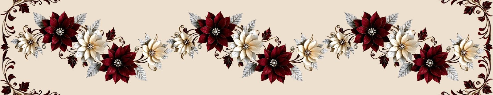 Runner mat design Poinsettia Floral image 1