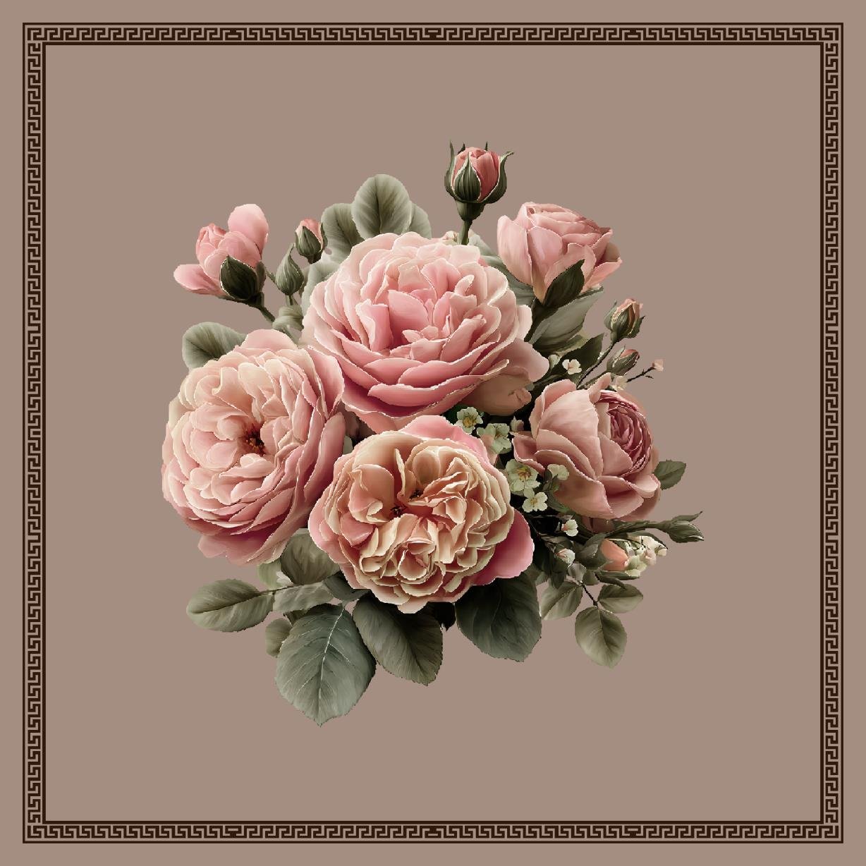 Cusion cover design design pink rose at center image 1