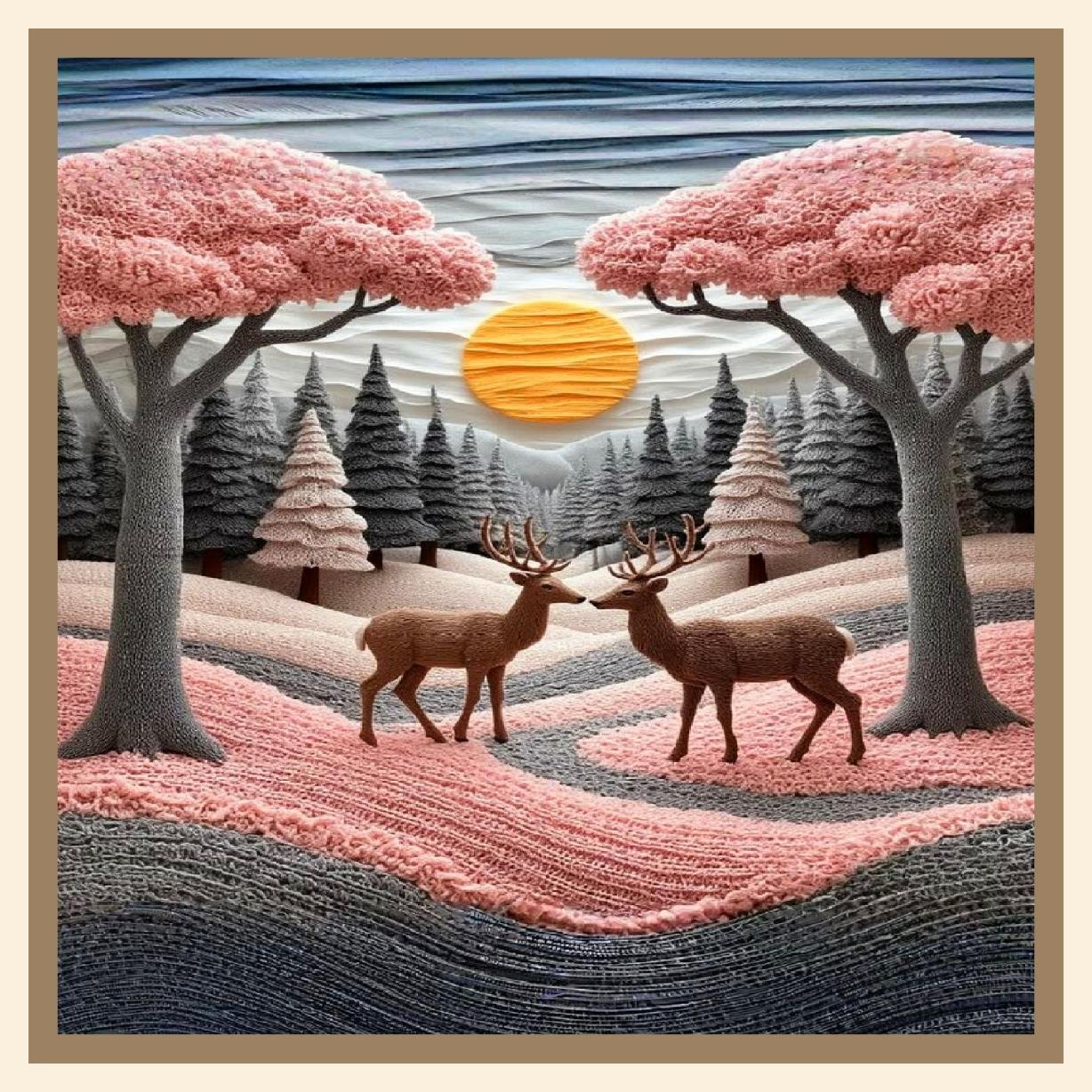 cusion cover design two deer image 1