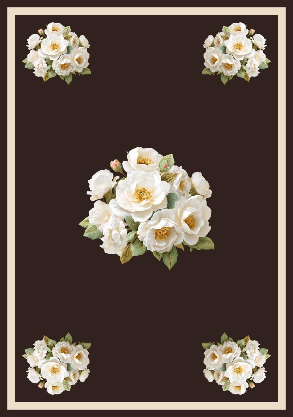 Table cover design 3 magnolia blooms image 1
