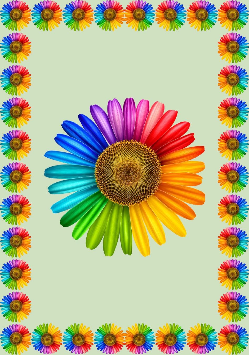 Table cover design paper sunflower image 1