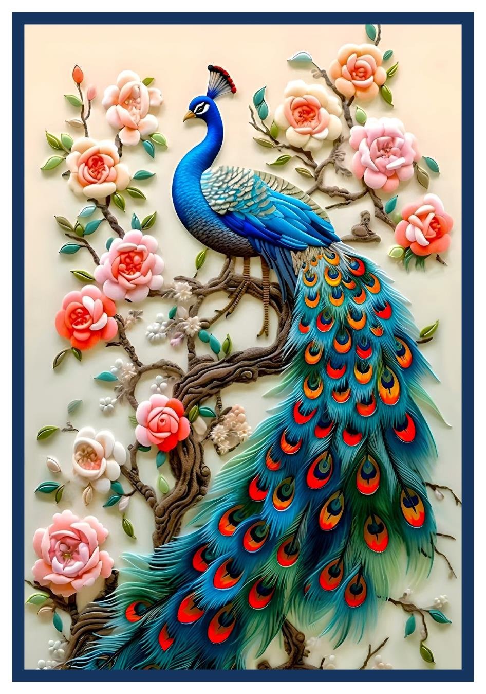 Table cover design single peacock image 1