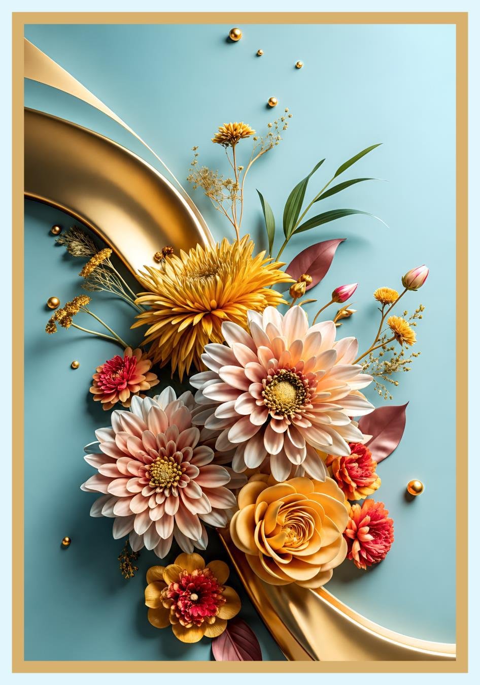 Table cover design garden flowers image 1