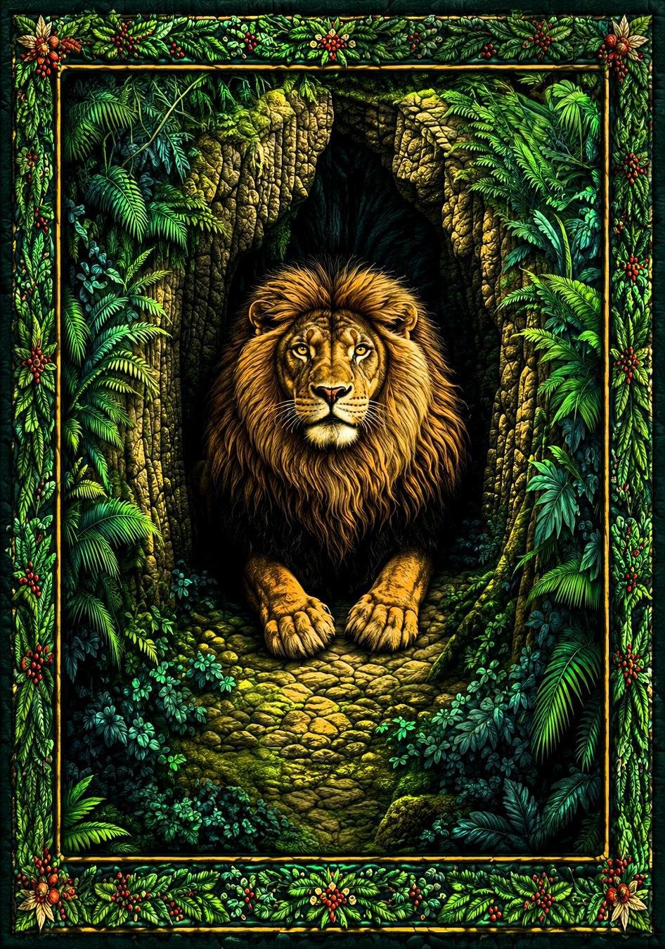 table cover design tiger image 1
