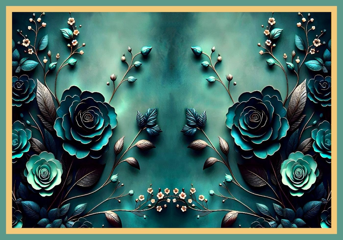 Table cover design two black roses image 1