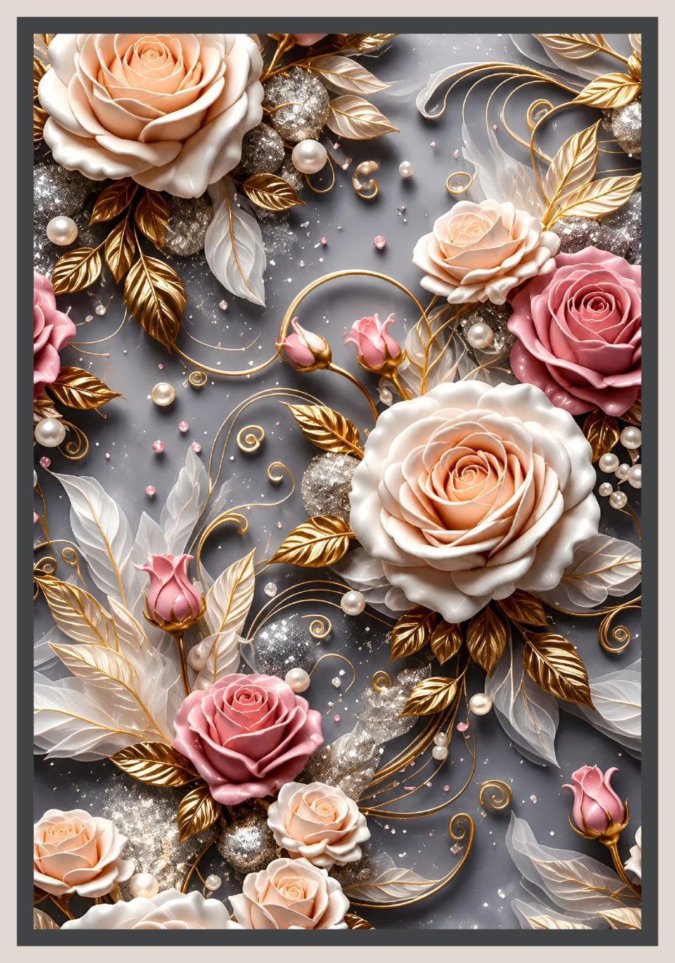 Table cover design pink roses image 1