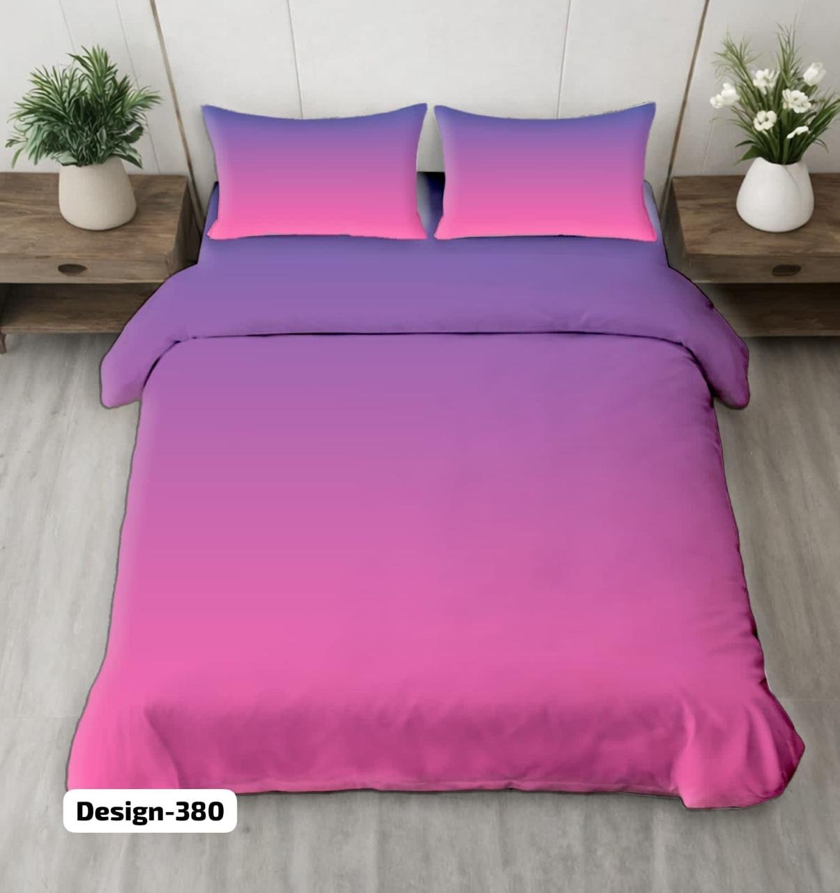 Gradient color bedsheet magenta color image 1
