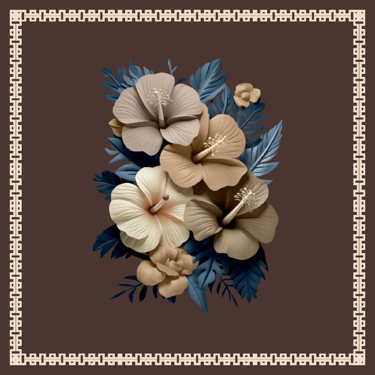 Cusion cover design hibiscus flowers at center image 1