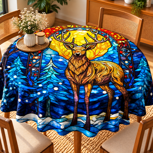 Round Table cover  design deer image 2
