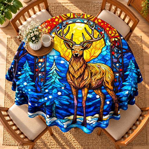 Round Table cover  design deer image 3