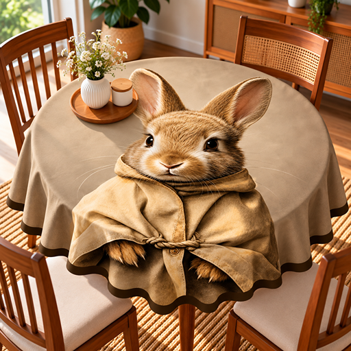 Round Table cover  design rabbit image 2