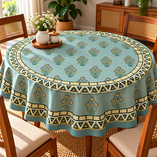Round Table cover  design small flowers waterproof image 2