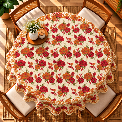Round Table cover  design  classic medallion design image 3