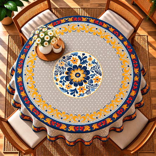 Round Table cover  design  Medallion design image 3