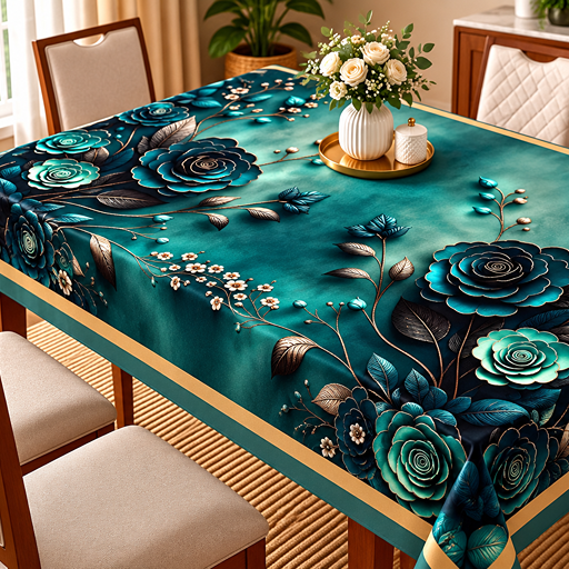 Table cover design two black roses image 2