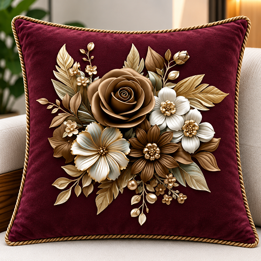 cusion cover design mix flowers image 2