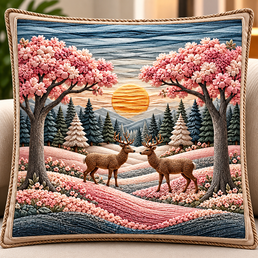 cusion cover design two deer image 2