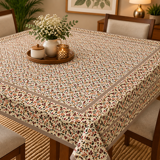 cotton table cover design cozy botanical image 1