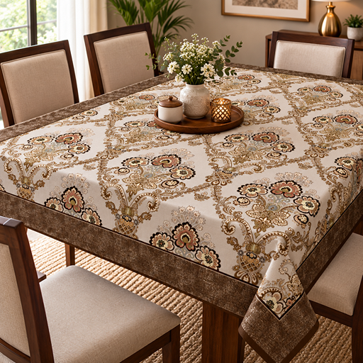 cotton table cover design damask floral medallion image 1