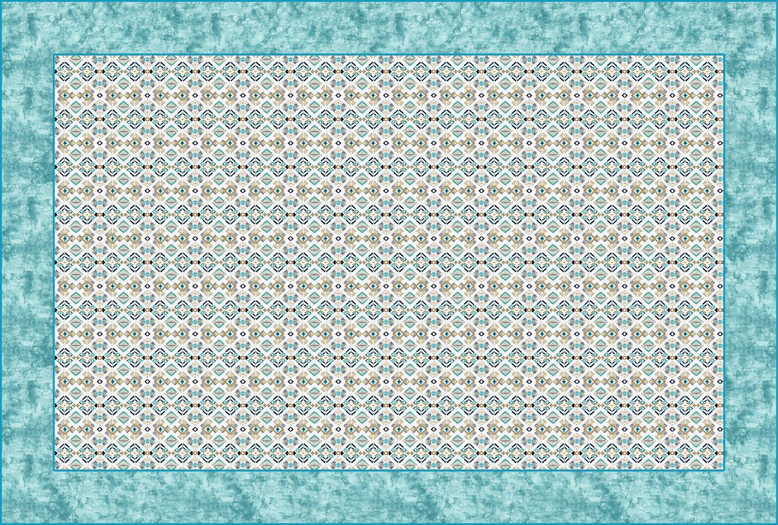 cotton table cover design blue color image 1