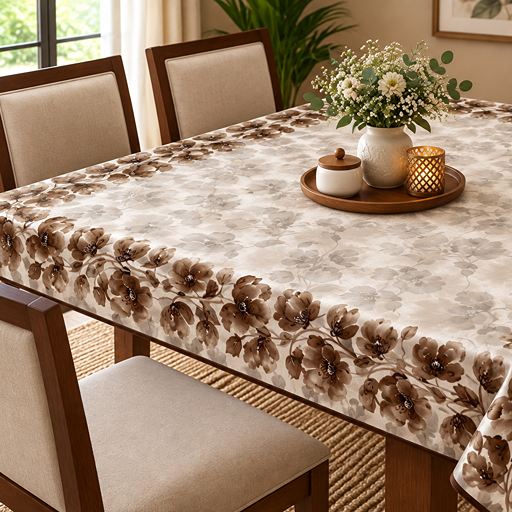 cotton table cover design  floral dining table cover image 2