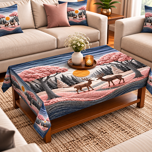Table cover design 2 deer image 3