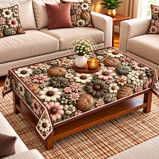 Table cover design multiple flowers image 3