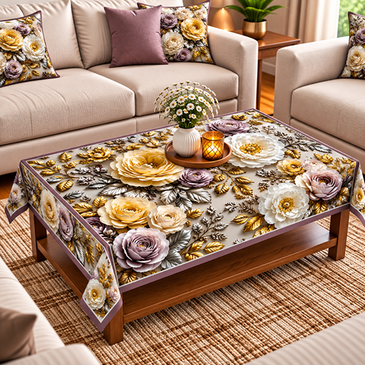 Table cover desing decorative flowers image 3