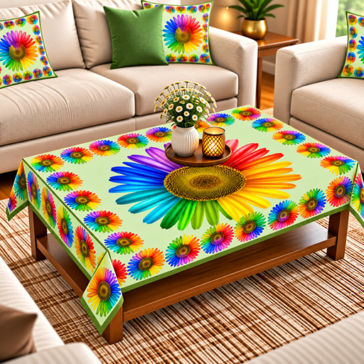 Table cover design paper sunflower image 3