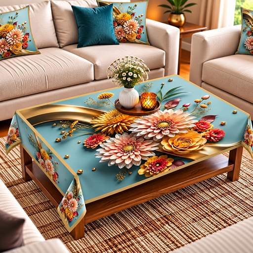 Table cover design garden flowers image 3