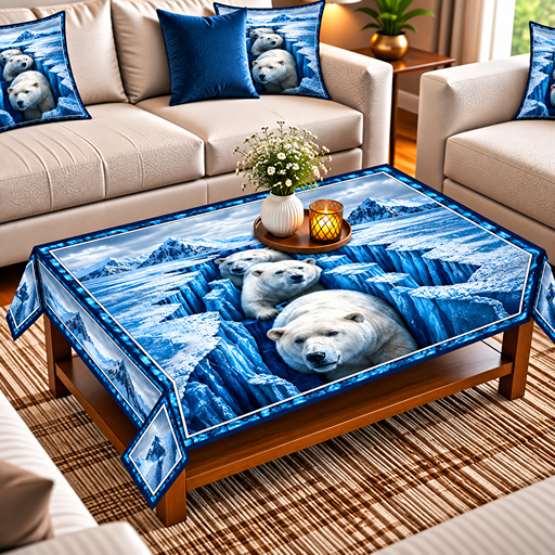 Table cover design snow bears image 3