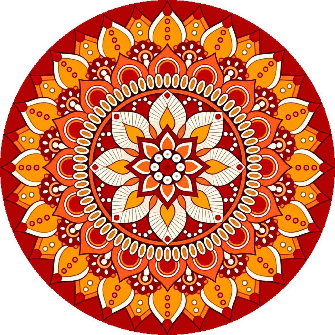 7D carpet design flower orange color image 1