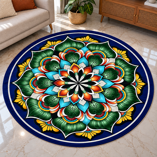 7D carpet deisgn multi-colored flower mandala image 2