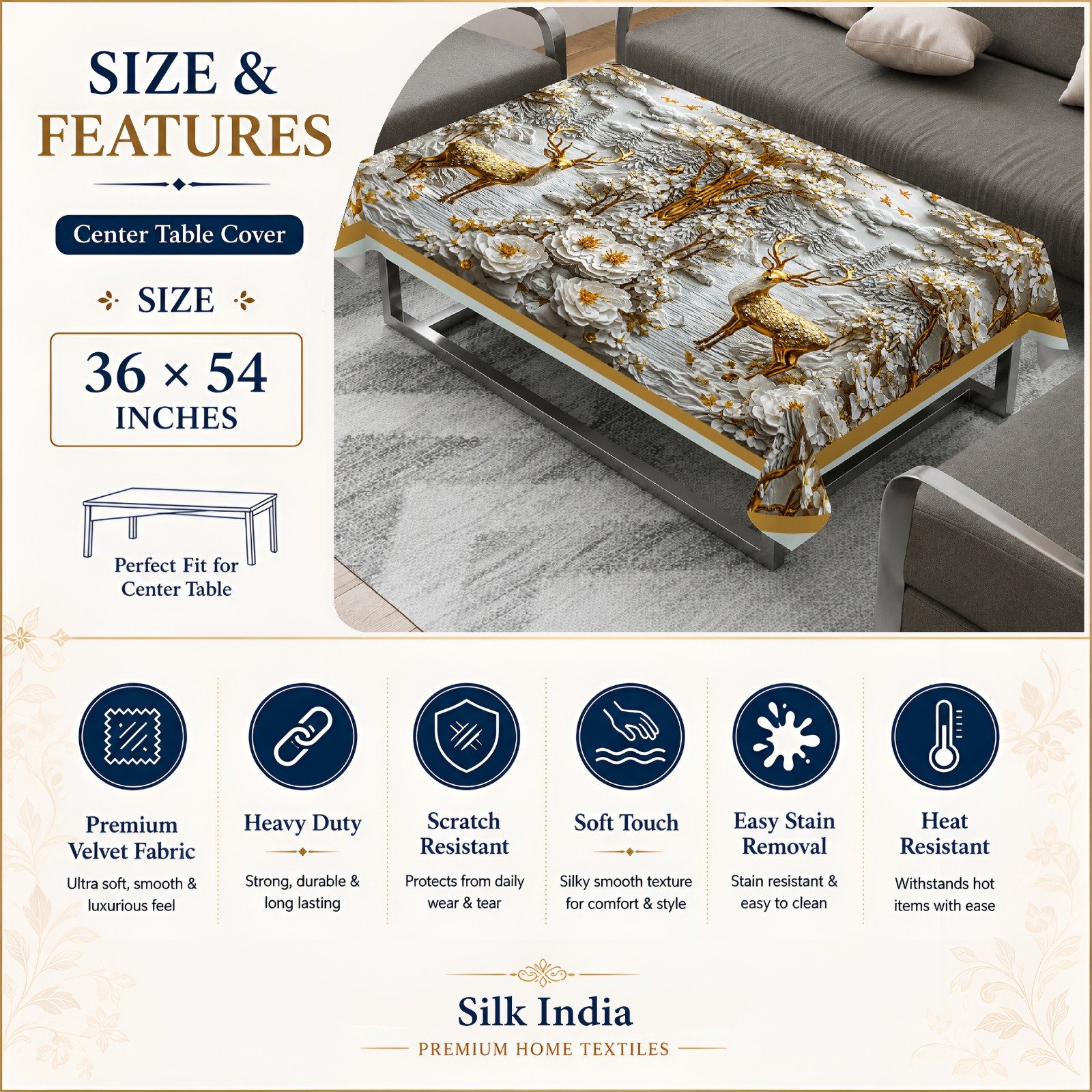 Table cover Golden deer