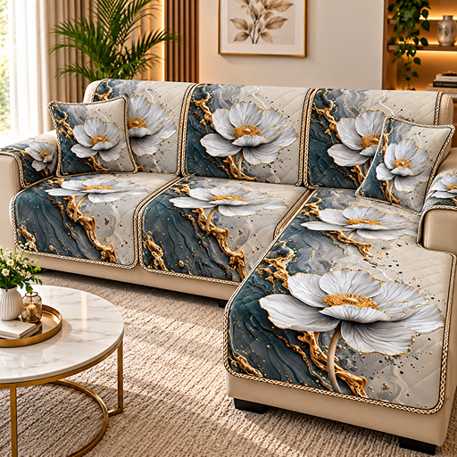 Sofa Cover white flower