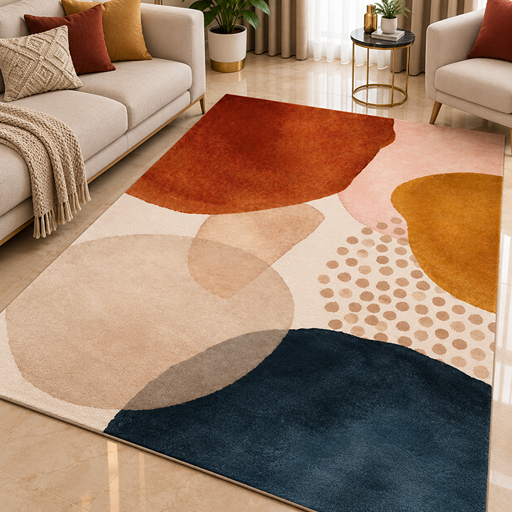 7D carpet - Abstract Organic Earthy Shapes