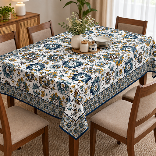 cotton table cover design Bilberry Furnishing