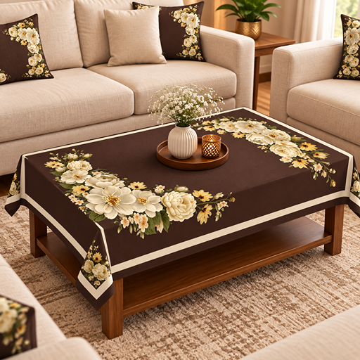 Table cover design  elegant floral corner border