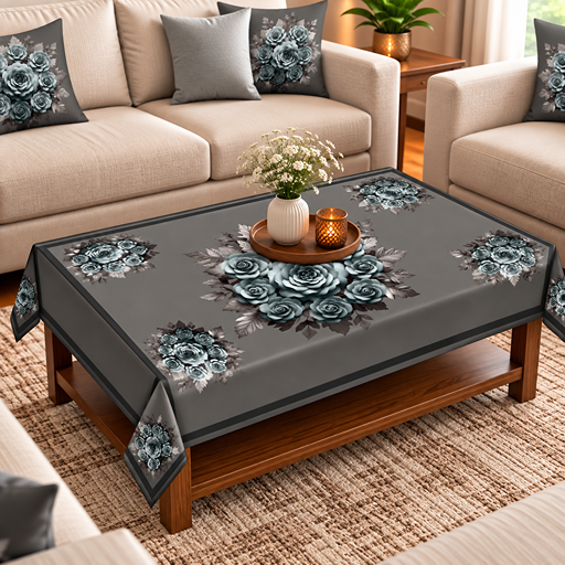 Table cover design gray color rose