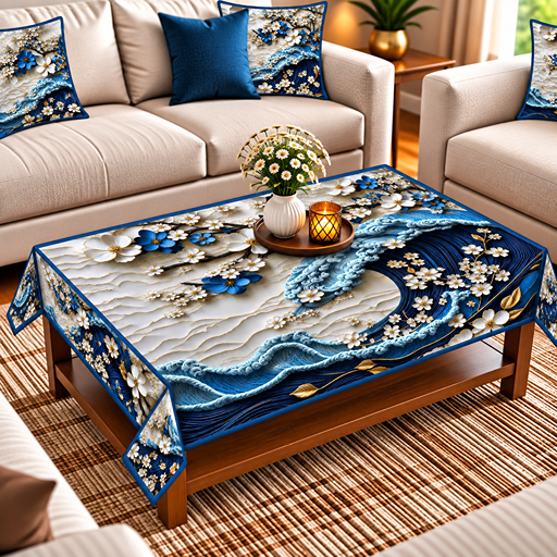 Table cover design cherry blossoms