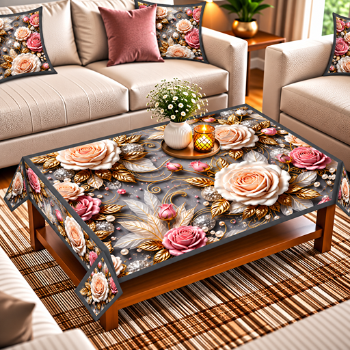 Table cover design-2 roses