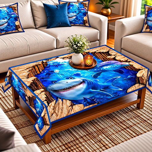 Table cover design sharks