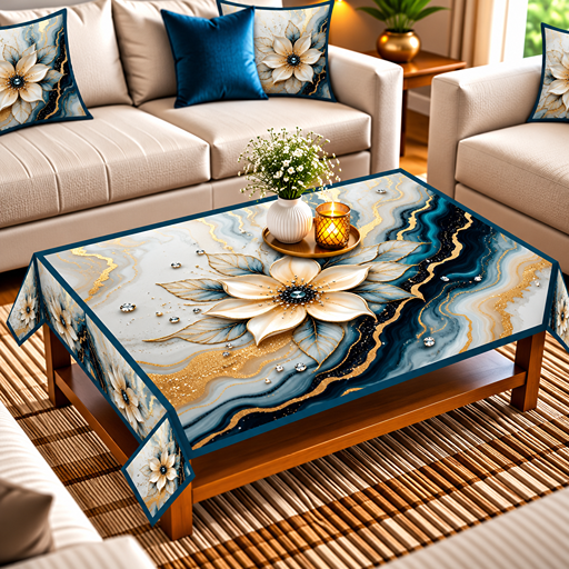 7d Table cover single flower design